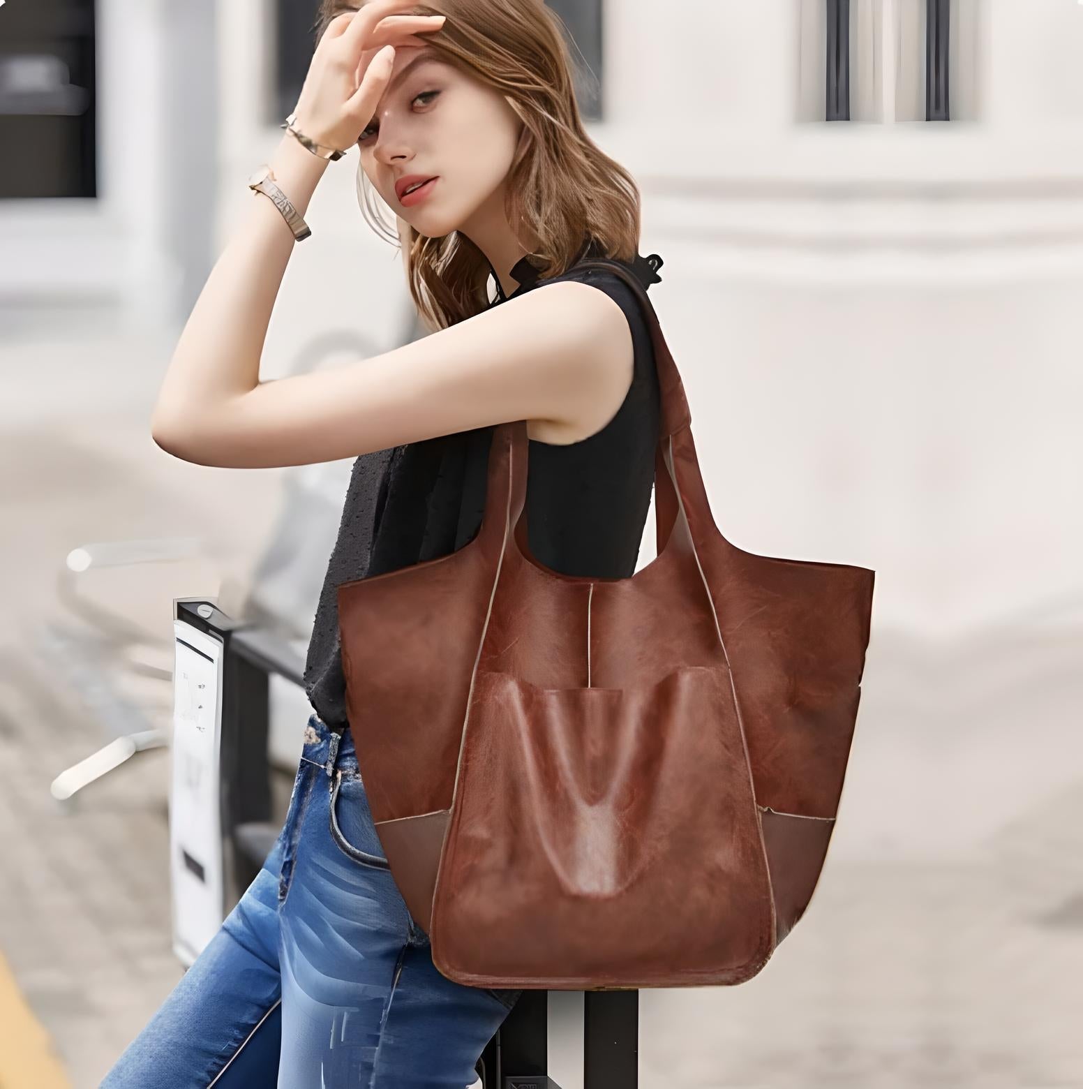 Aria | Oversized Leren Tote Bag