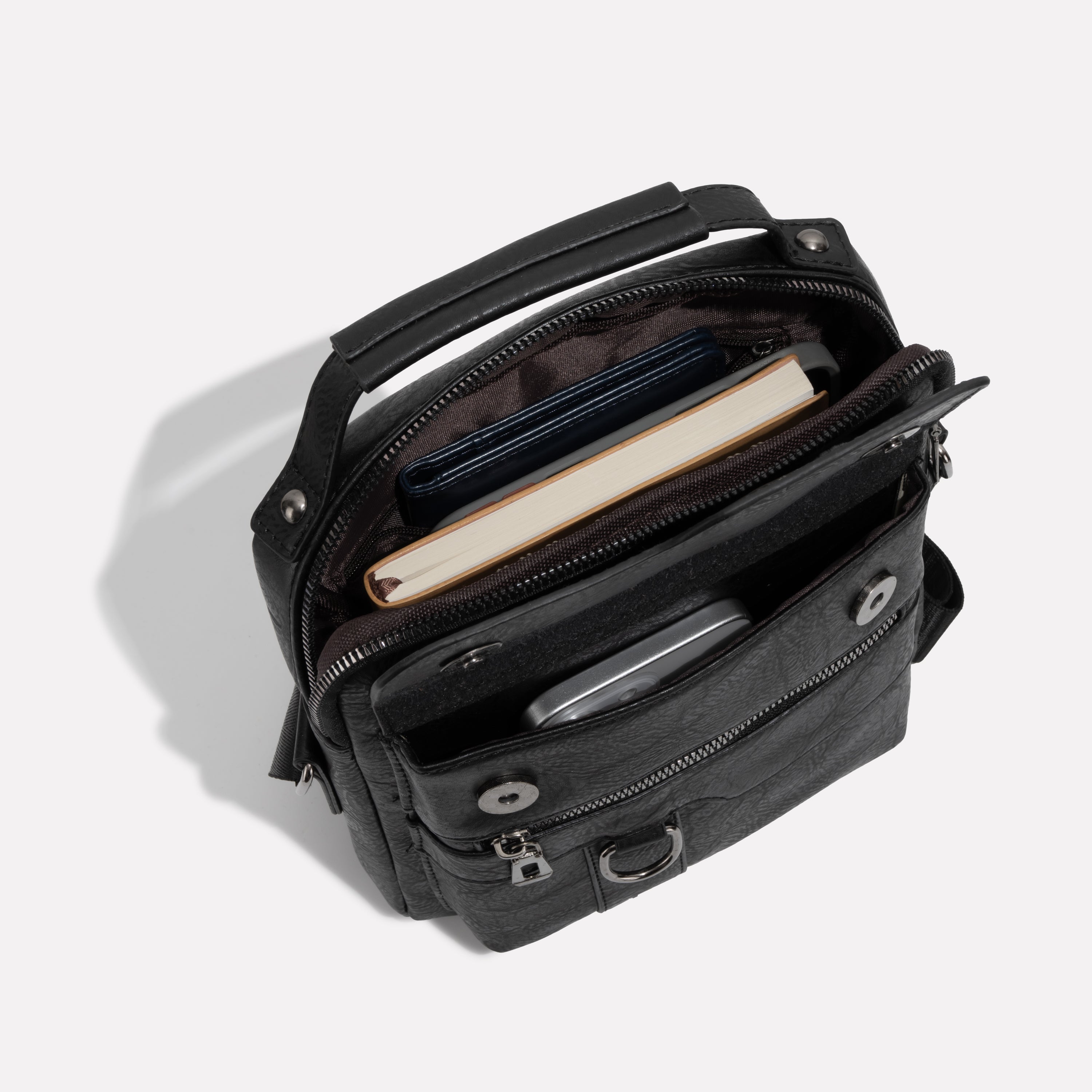 Beveiligde Leren Schoudertas tegen Diefstal