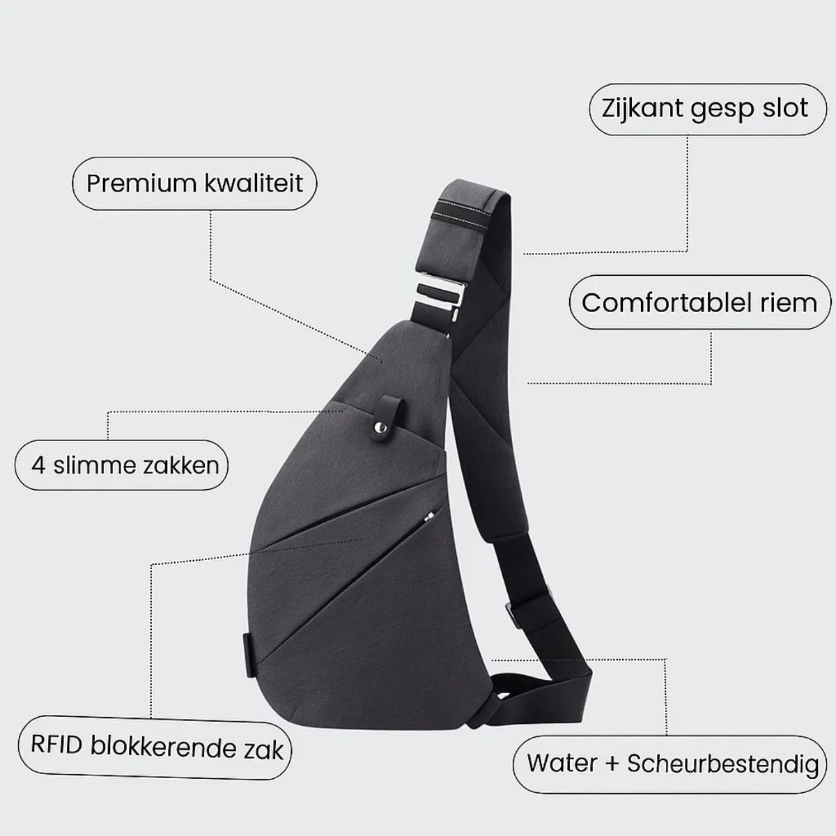 ZipSafe | Antidiefstal Schoudertas