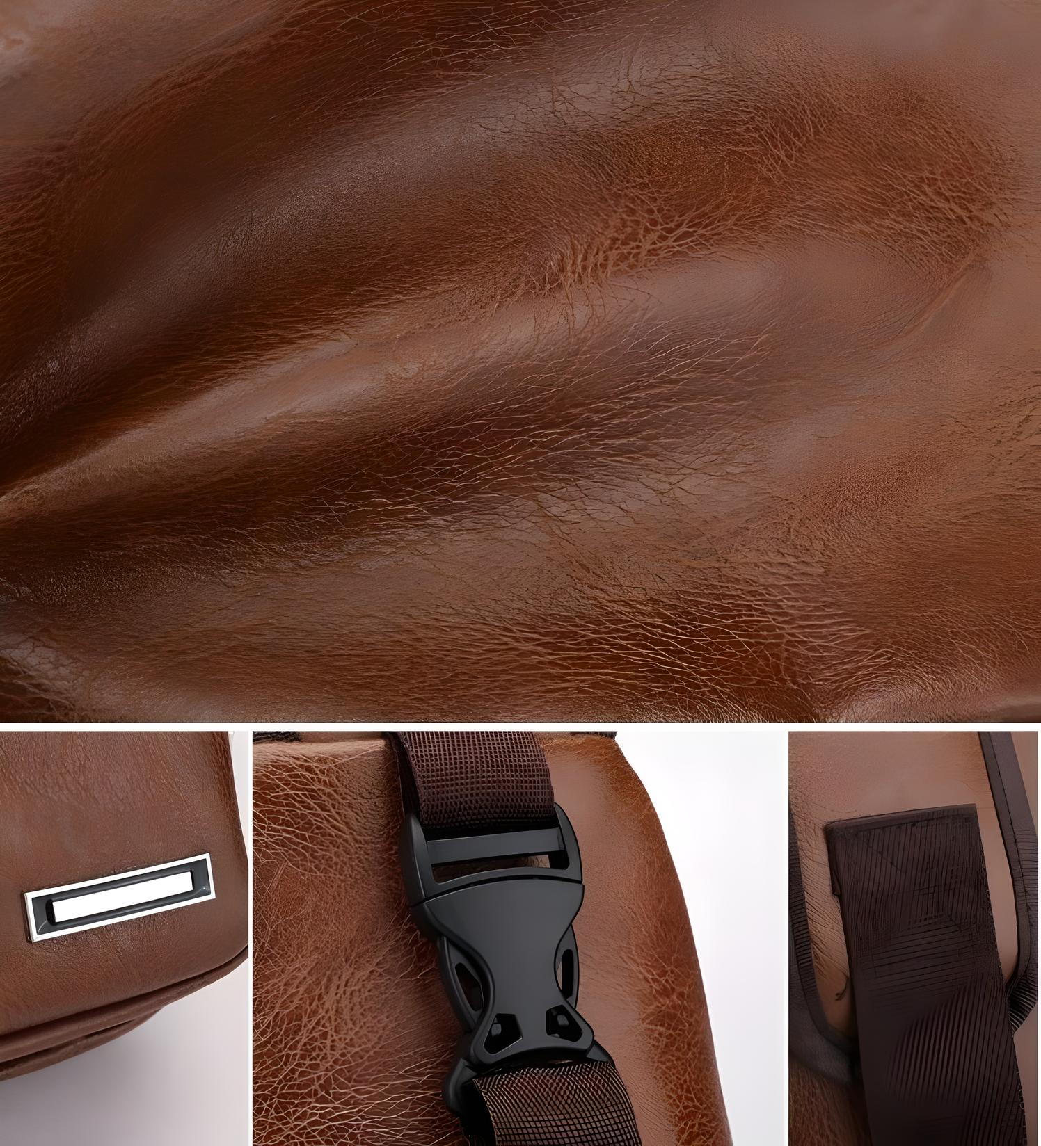 Elegante Leren Schoudertas met Anti-Diefstal Beveiliging
