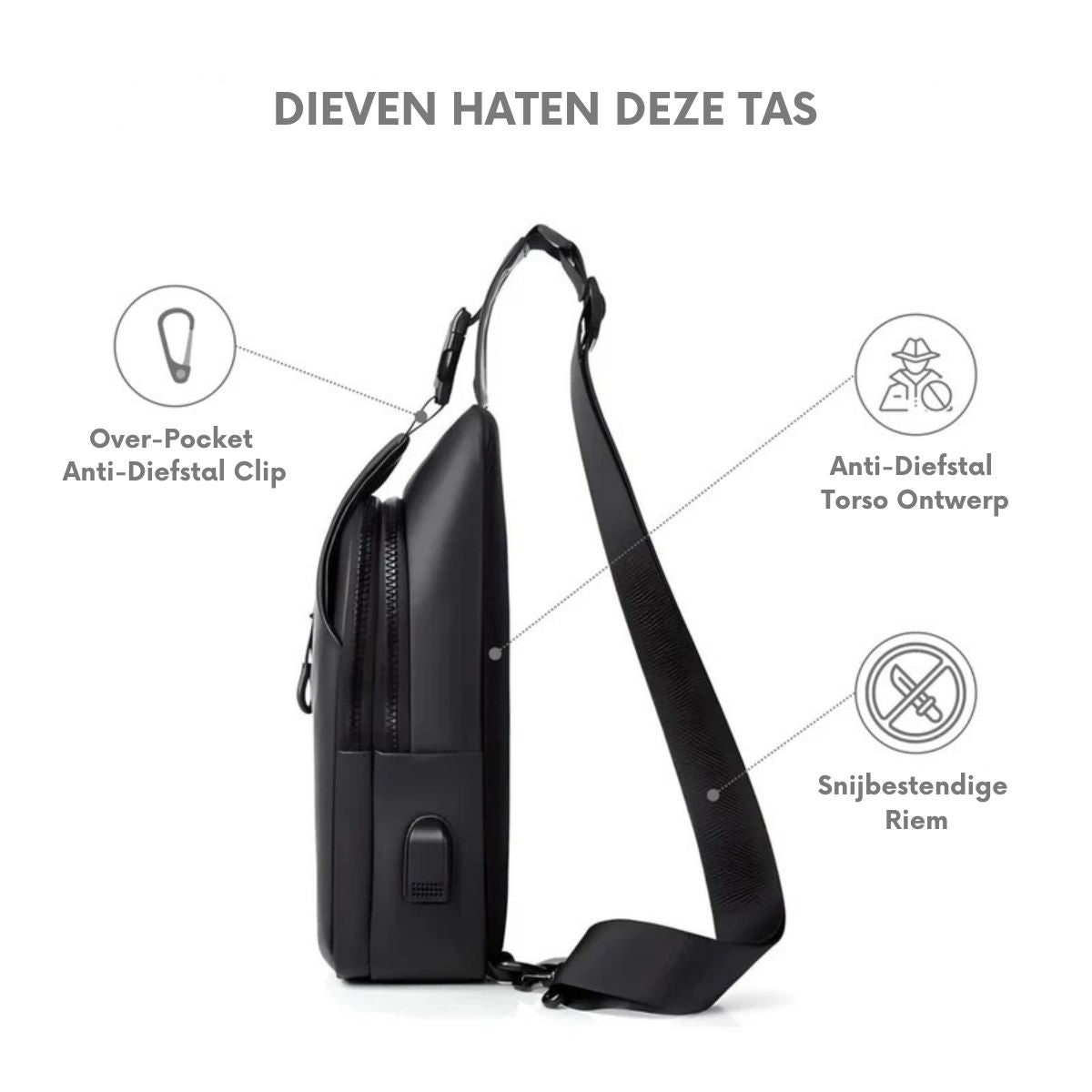 TRAVY | Waterdichte Anti-Diefstal Schoudertas