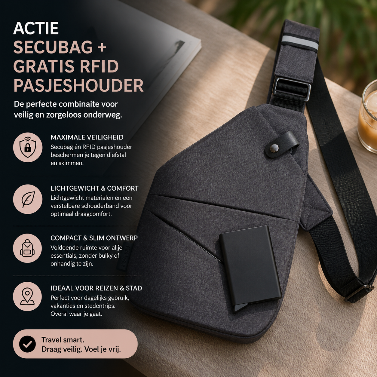 SecuBag + Gratis Pasjeshouder