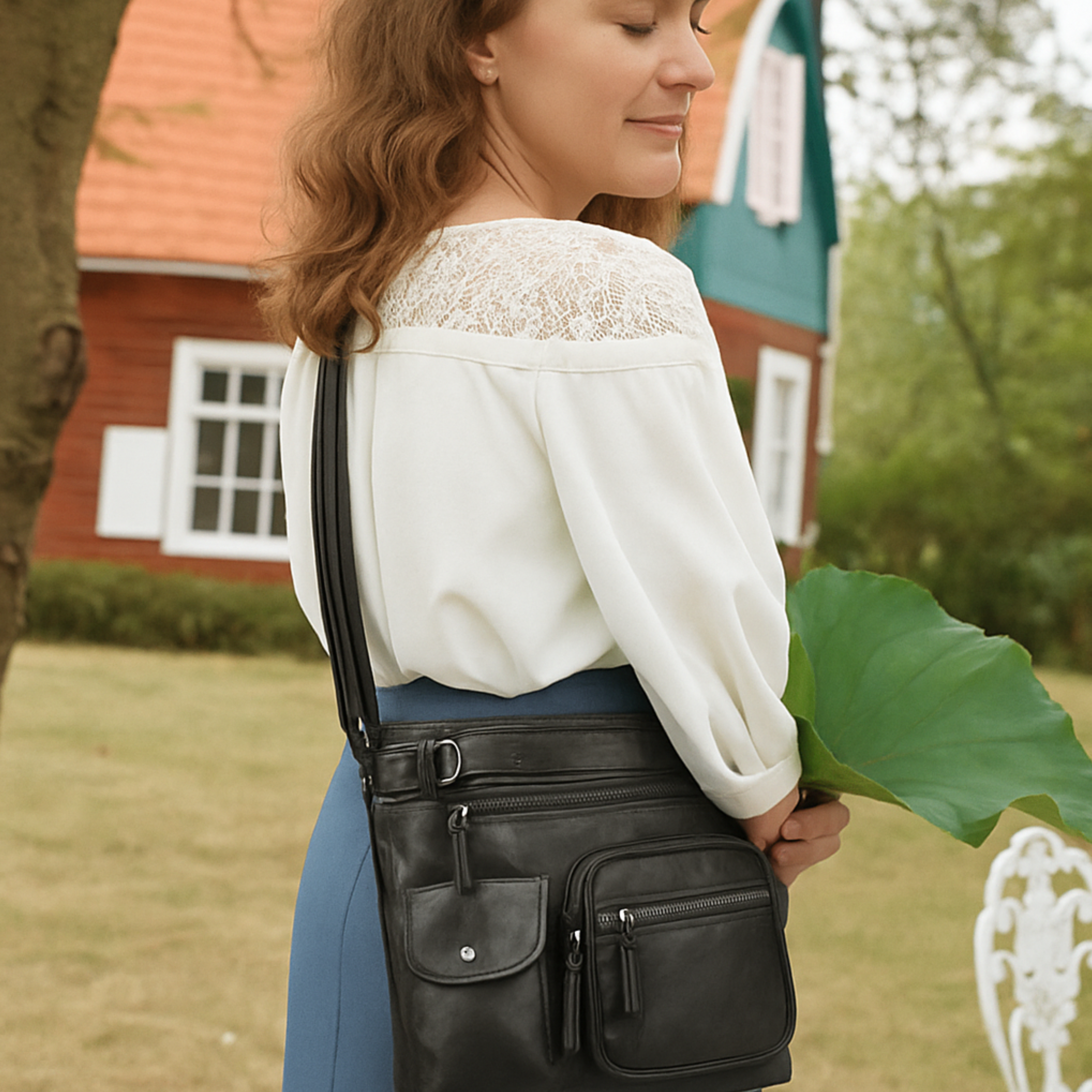 Mina | Leren Schoudertas
