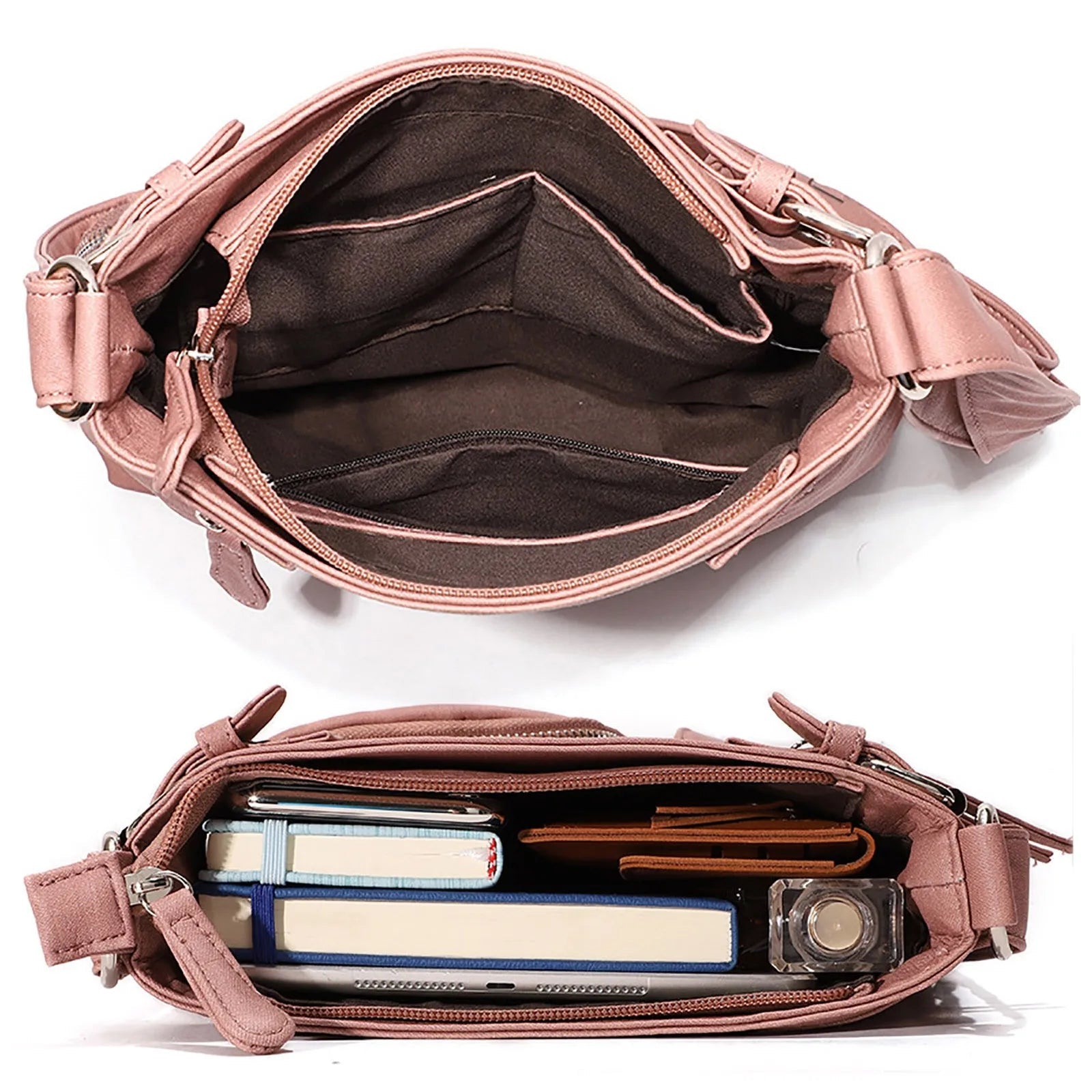 Mina | Leren Schoudertas